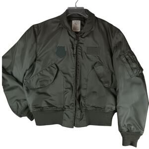 Vintage Avirex USGI FR MA-1‎ Summer Flyers Jacket Large 42-44 Satin Green Nomex